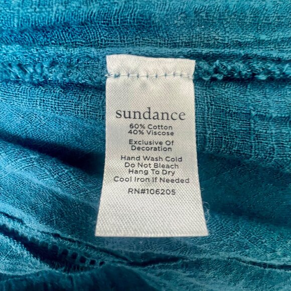 Sundance Artist Dream Top Blouse Boho Romantic Ruffle Lagenlook Teal Peasant - Picture 8 of 8